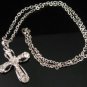 SN135 Elegant Crystal Silver Cross Pendant Necklace Best Gift Idea