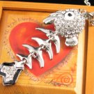 SN137 Elegant Crystal Silver Funky Fish Bone Pendant Necklace Best Gift Idea