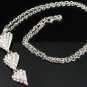SN145 Elegant Crystal Heart Chain Silver Pendant Necklace Best Gift Idea