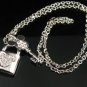 SN146 Elegant Crystal Key Lock Silver Pendant Necklace Best Gift Idea