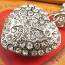SN147 Elegant Crystal Heart Silver Pendant Necklace Best Gift Idea