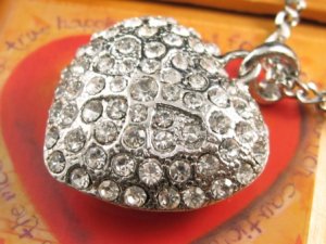 SN147 Elegant Crystal Heart Silver Pendant Necklace Best Gift Idea