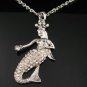 SN148 Elegant Crystal Mermaid Silver Pendant Necklace Best Gift Idea