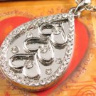 SN150 Elegant  Crystal Pear Heart Silver Pendant Necklace Best Gift Idea