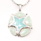 SN176 Elegant Blue Round Star Enamel Epoxy Fashion Silver Pendant Necklace Best Gift Idea