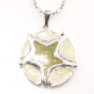 SN177 Elegant Green Round Star Enamel Epoxy Fashion Silver Pendant Necklace Best Gift Idea