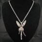 SN339 Crystal Butterfly Silver Pendant Necklace Best Gift Idea