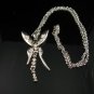 SN339 Crystal Butterfly Silver Pendant Necklace Best Gift Idea