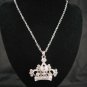 SN337 Crystal King's Crown Silver Pendant Necklace Best Gift Idea