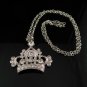 SN337 Crystal King's Crown Silver Pendant Necklace Best Gift Idea