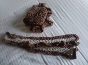 Precious Brown & White Scarf set