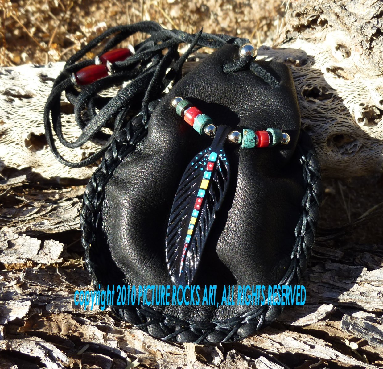 Raven Spirit Medicine Bag Native Amulet Pouch