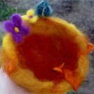Fairy nest - sparkling needle felted fairy nest/3 mini eggs