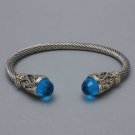 Designer Inspired Wire Bangle - Blue