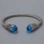 Designer Inspired Wire Bangle - Blue
