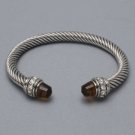 Designer Inpired Wire Bangle - Topaz