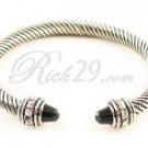 Designer Inspired Wire Bangle - Black