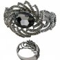 METAL BANGLE WITH DOME STONE