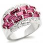Rhodium Plated Rose Austrian Crystal Ring