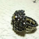 Round Black Crystal Ring