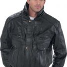 Men's Large Leather Coat w/Hood & Lining