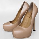YSL Tribute nude leather high heels Platform shoes pump