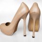 YSL Tribute nude leather high heels Platform shoes pump