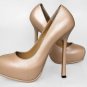 YSL Tribute nude leather high heels Platform shoes pump