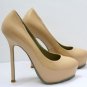 YSL Tribute nude patent leather high heels Platform shoes