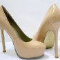YSL Tribute nude patent leather high heels Platform shoes