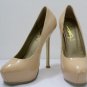YSL Tribute nude patent leather high heels Platform shoes