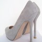 Sexy YSL Grey suede high heel Platform shoes