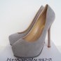 Sexy YSL Grey suede high heel Platform shoes