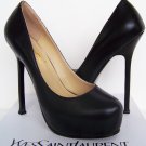 YSL black high heels Tribute real leather shoes