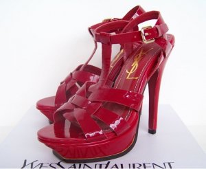 YSL Tribute T-Strap Platform  Red  Sandals shoes