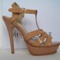 YSL Tribute T-Strap Platform Apricot Sandals shoes