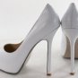 YSL Tribute White patent leather high heels Platform shoes