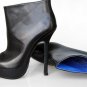 YSL black leather blue lining boots shoes