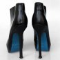 YSL black leather blue lining boots shoes