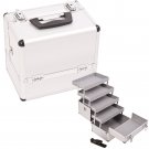 M716DTSL - 4 Extend Trays Beauty Organizer Silver Box