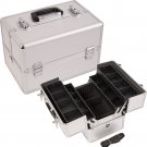 M4001DTSL - Silver Dot Pro Makeup Case Easy slide Easy Clean