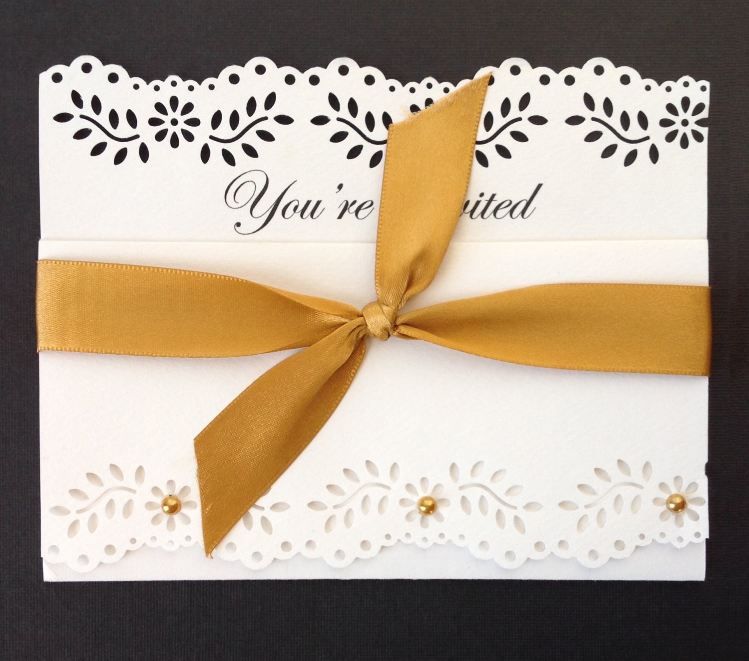 Paper Therapy | Tri-Fold | Invitation w/Ribbon