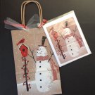 Christmas gift bag w greeting card-snowman design | Paper Therapy