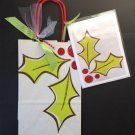 Christmas gift bag w greeting card-holly design | Paper Therapy