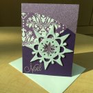 Christmas Card | Purple Snowflake | 4” x 5 ½” Side Fold Card