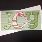 Joy | Christmas Card | Red and Green | Stationary | 4" x 10" Folded Card