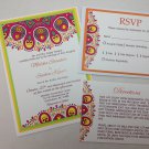 Wedding Invitation | Custom | Ethnic Themed | Flat Double Layered