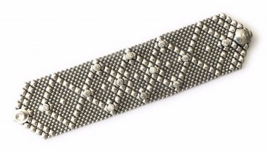 Sergio Gutierrez Liquid Silver Mesh Cuff top Bracelet -Stunning