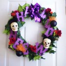 Purple H-A-L-L-O-W-E-E-N Skull Wreath