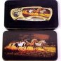 Horses Knife in Metal Tin
